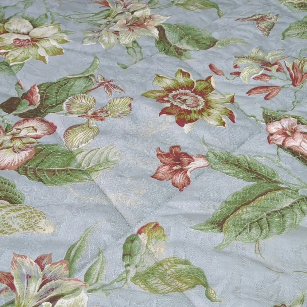 Waverly Opal Spring Queen Heavy 100% Cotton Floral Butterfly Cottage Comforter